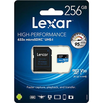 雷克沙（Lexar）UHS-I U3 V30 A1 TF卡 256GB（单位：个）