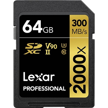 雷克沙（Lexar）UHS-II U3 V90 SD卡 64GB（单位：个）